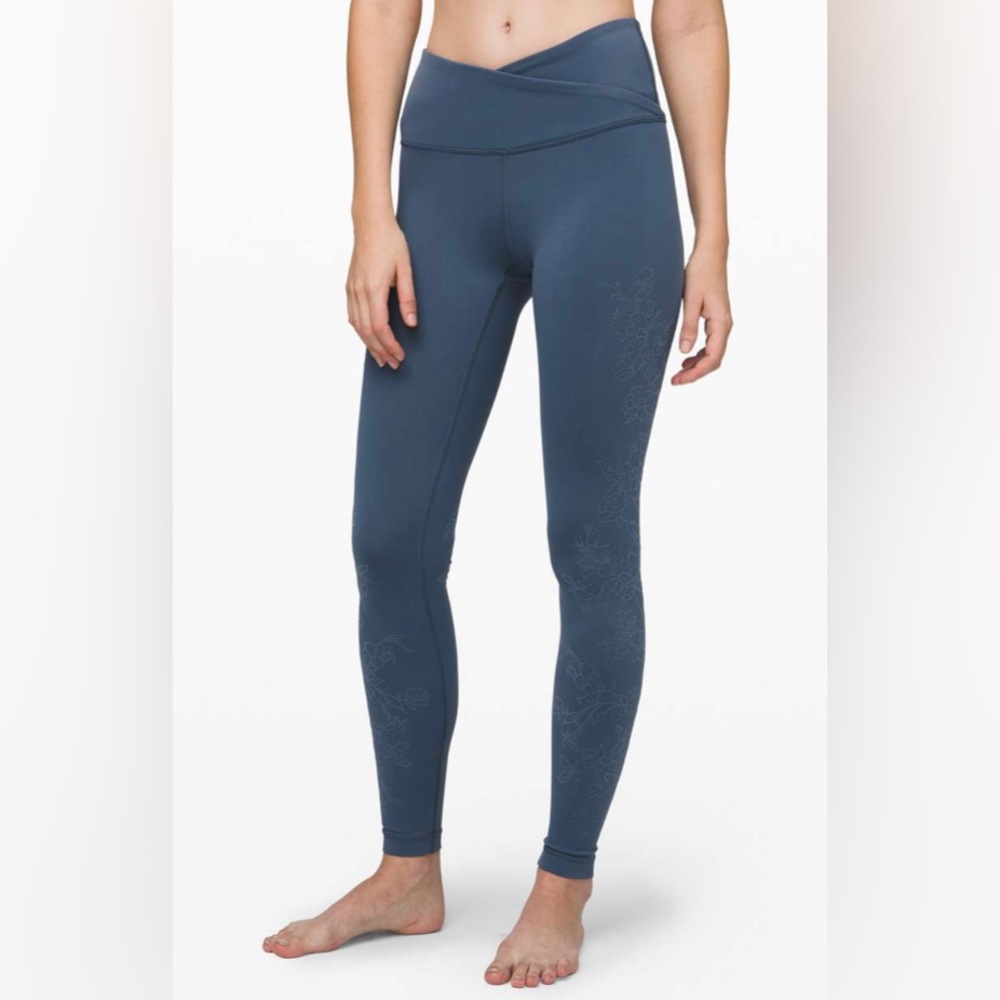 Lululemon Always On High-Rise Tight 28" Flocked Everlux- Sz 2- Colour Code Blue